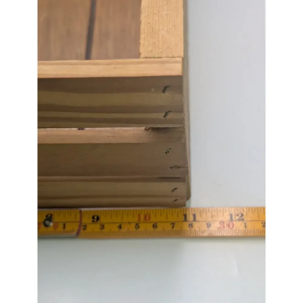 Rustic Wooden Storage Crate Box Slatted Sides Cutout Handles 12